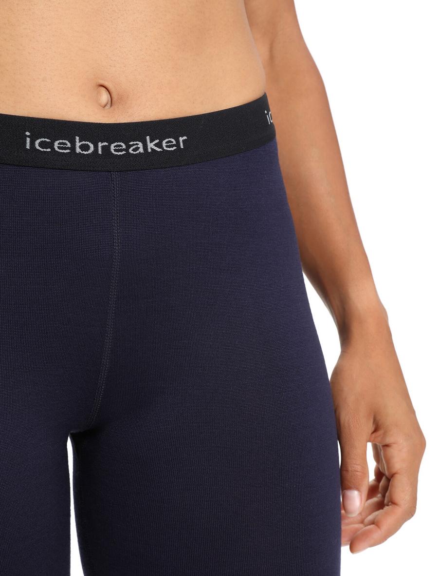 Women's Icebreaker Merino 260 Tech Thermal Leggings Base Layers Midnight Navy | CA 1023UZGT